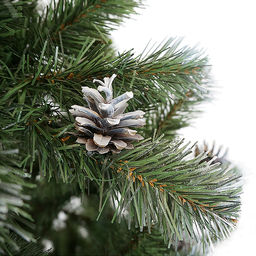 Ель искусственная "Амурская" зеленая заснеженная с шишками 1,5 м