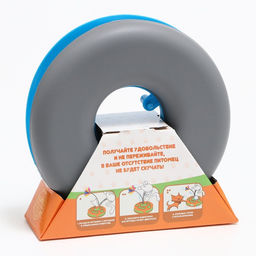 Игрушка для кошек Загадочный круг - Рыбки, мышь на пружине и шарик, 23 х 7 см, голубая/серая 79161 - Пижон фото 8