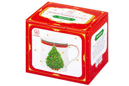 Кружка 350 мл 11,5*8,5*8,5 см Новогодняя елка красный узор NEW BONE CHINA - Elan gallery фото 9