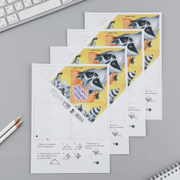 Цена за 20 шт. Закладки-оригами «Енот», МИКС