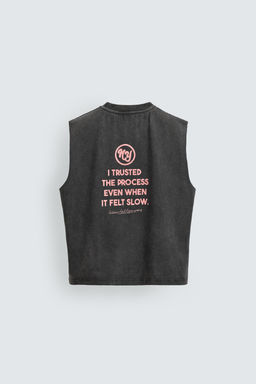 CAMISETA TANK LAVADA ESTAMPADOS / Antracita oscuro