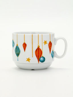 Чайная пара новогодняя «С Новым годом! Новогодние игрушки», 220 мл, кружка, блюдце