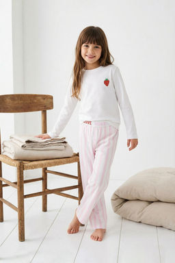 K?rm?z? K?z Cocuk Bask?l? Orme Alt-Ust Pijama Tak?m? - Trendyolmilla фото 7