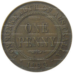 1 пенни 1933 года Австралия