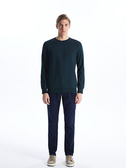 Bisiklet Yaka Uzun Kollu Erkek Kal?n Sweatshirt
