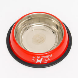 Миска с нескользящим основанием с принтом, 445 мл, красная - Пижон фото 3