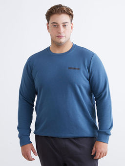 Bisiklet Yaka Bask?l? Erkek Sweatshirt