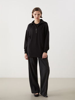 Dik Yaka Oversize Kad?n Sweatshirt