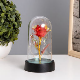 Фигурка световая в колбе RISALUX Цветок, LED-ночник, 3?AG10, красный, 8.5?8.5?15.5 см