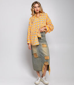 Рубашка #КТ22305, оранжевый