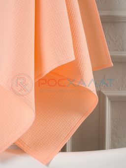 Однотонное вафельное полотенце нежно-персиковое  ПВ-01 (17) 40х70