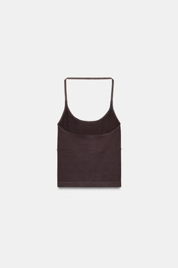 TOP HALTER SEAMLESS / Chocolate - Zara фото 7