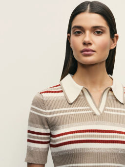 Трикотажное платье мини в полоску / Zarina  фото 6