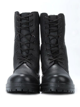 05-9006 BLACK Ботинки зимние мужские (искусственная кожа, искусственный мех)