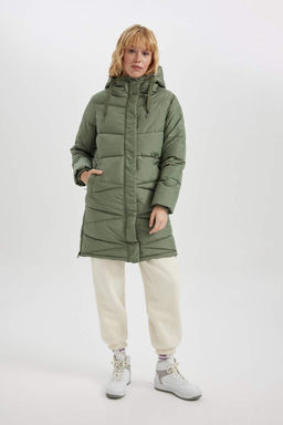 Водоотталкивающая парка DeFactoFit стандартного кроя из шелковой ткани с капюшоном  фото 2