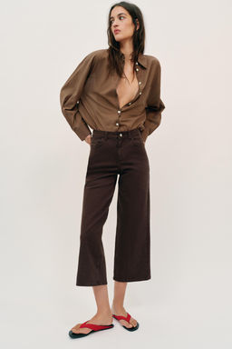CAMISA OVERSIZE ALGOD?N / Marr?n
