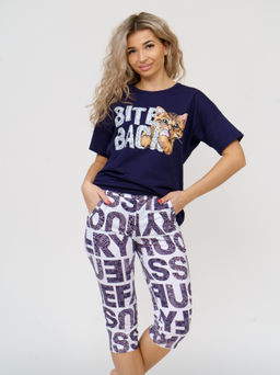 783 Пижама "Буквы/т.синие"