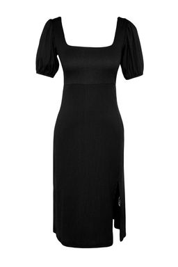 TRENDYOLMILLA Siyah Kare Yaka Balon Kol A-Line Y?rtmac Detayl? Burumcuk/Dokulu Midi Orme Elbise TWOSS23EL01533  фото 7