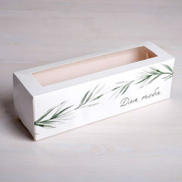 Цена за 5 шт. Коробка для макарун, кондитерская упаковка, «Для тебя» 18×5.5×5.5 см