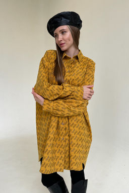 Рубашка женская HUG077/01/Горчичный, черный - M&G all natural фото 6