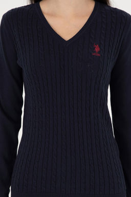 Свитер U.S. Polo Assn темно-синий из хлопка  фото 6