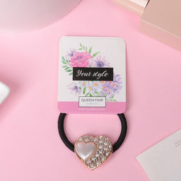 Цена за 6 шт. Резинка для волос «Мэйбл», сердце, 5 см