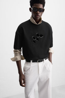 TEXTURED PRINT T-SHIRT - Zara фото 6