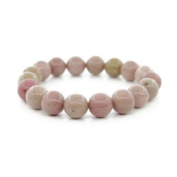 Родонит розовый 10мм, браслет "Классика" длина 16см