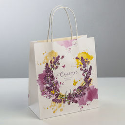 Пакет подарочный крафт Счастье в каждой минуте, 22 25 12 см