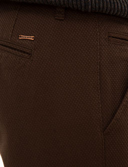 Kahverengi Slim Fit Kanvas Pantolon