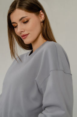 Арт.15114 Свитшот женский оверсайз 42-48 (4 шт) Цвет:серый - Калинка фото 6