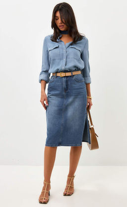 Юбка джинс F512-0203 m.blue - Fine joyce фото 7