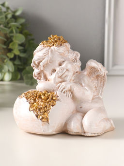 Фигурка полистоун «Ангелочек на сердце», 13×14 см