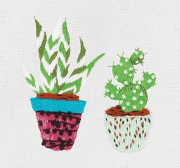 Набор для вышивания PANNA Живая картина JK-2208 Суккулент и кактус 3 х 6 см