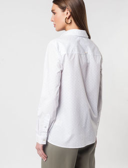 Прямая блузка из хлопка с добавлением ПЭ