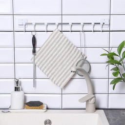 Держатель для полотенец в ванную, 8 крючков, 45 см, белый - Simaland фото 6