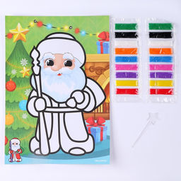 Сияющая фреска на новый год «Дед Мороз»‎, 21×29.7 см, набор для творчества