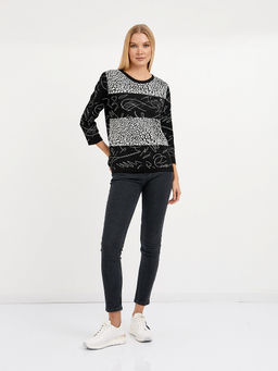 джемпер женский с рукавом 3/4 и с принтом - Glenfield фото 2