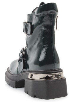 01-D1-8070 DK. GREEN Ботинки демисезонные женские (натуральная кожа, байка)