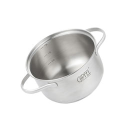 51059 GIPFEL Кастрюля AZALEA 16x9.5 см/ 1.5л со стеклянной крышкой, с индукционным капсульным дном. Материал: нерж. сталь 18/10. Толщина: 0.5 мм.  фото 3