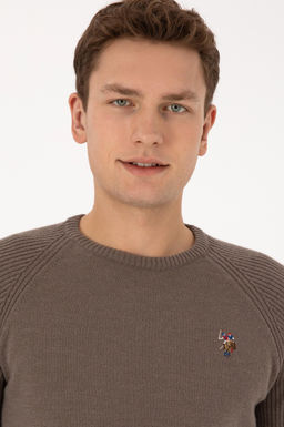 Erkek Regular Fit Bisiklet Yaka Vizon Kazak - U.s. polo assn фото 2