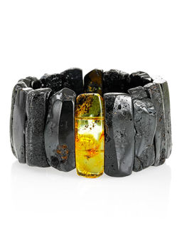 Браслет Помпеи из чёрного янтаря с инклюзом