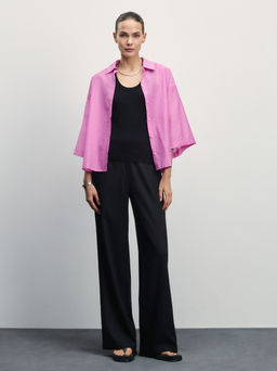 Рубашка из хлопка с коротким рукавом / Zarina  фото 2