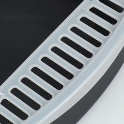 Туалет с бортом, 50×35×18 см, пластик, чёрный