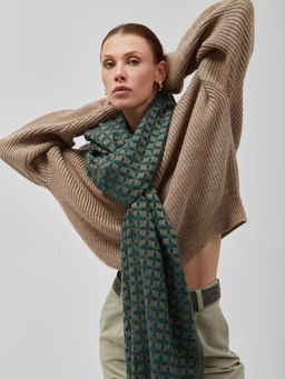 В составе шерсть и кашемир! теплый двусторонний палантин - Tantino фото 8