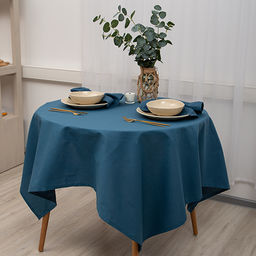 Скатерть декоративная Цвет Эмоций 145х145, саржа, 100% хлопок, Голубая сталь 145х145 - Традиция фото 5