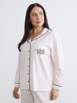 B?y?k Beden Nak??l? Kad?n Pijama Tak?m?