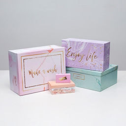 Набор коробок 15 в 1, упаковка подарочная, Текстурный, 12?6.5?4 см - 46.5?30?17.5 см