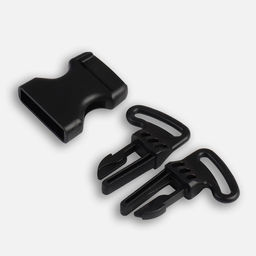 Цена за 9 шт. Фастекс 25 мм, тройной, нагрузка до 35 кг, чёрный