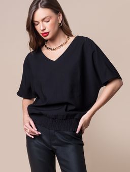 VILATTE / Блузка с эластичным поясом из вискозы с лайоселлом